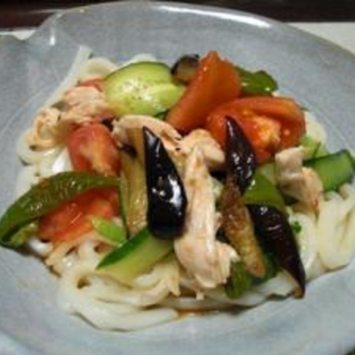 夏野菜いっぱい冷やしうどん レシピ 作り方 By お茶丸 楽天レシピ